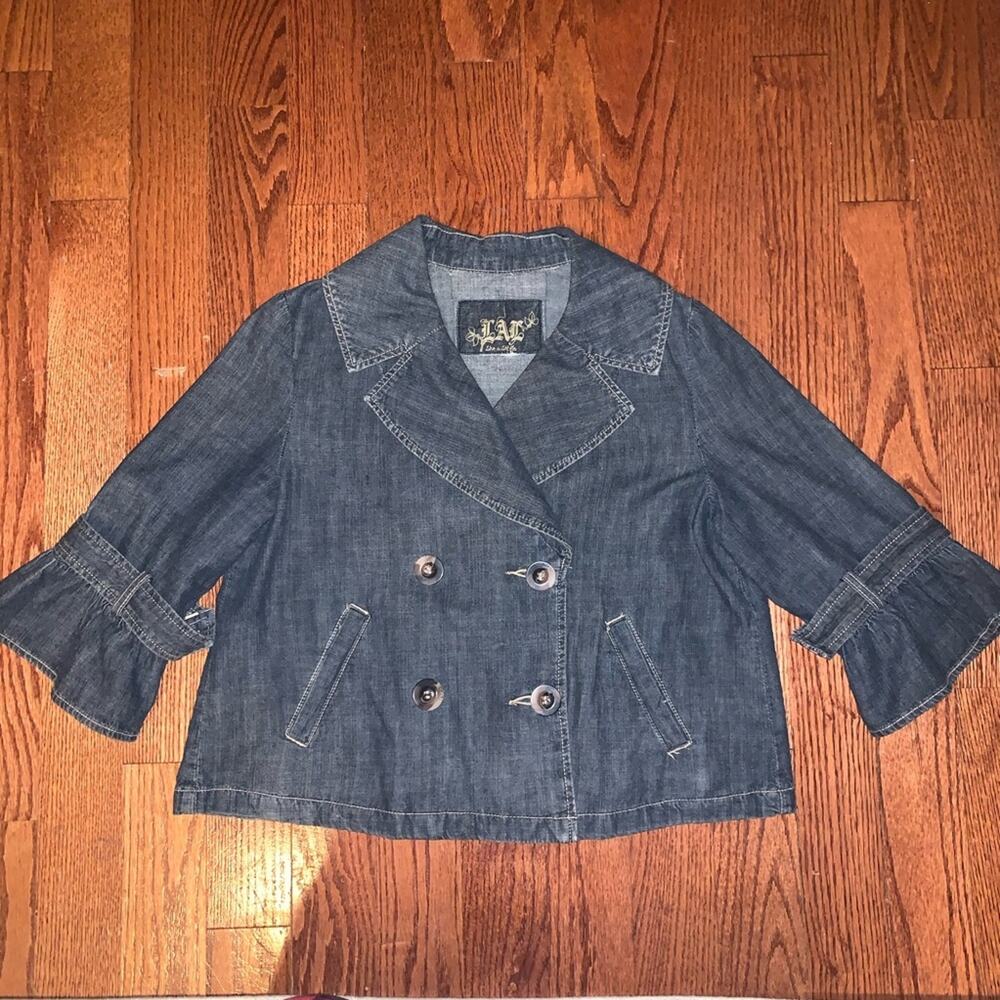 LAL Denim Peacoat Double Button Girls Medium